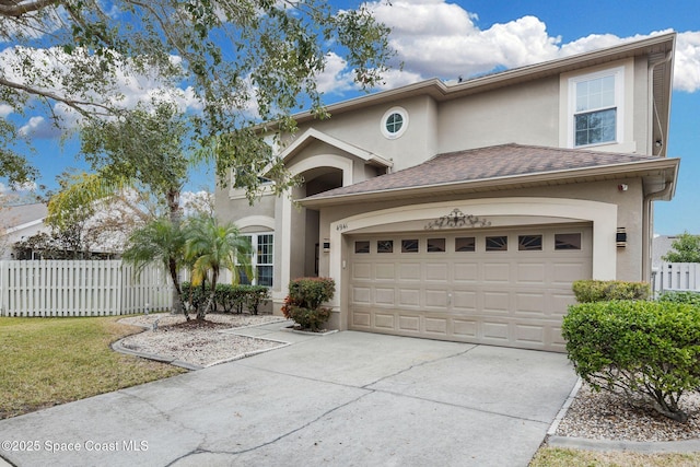 view of front of house with a garage