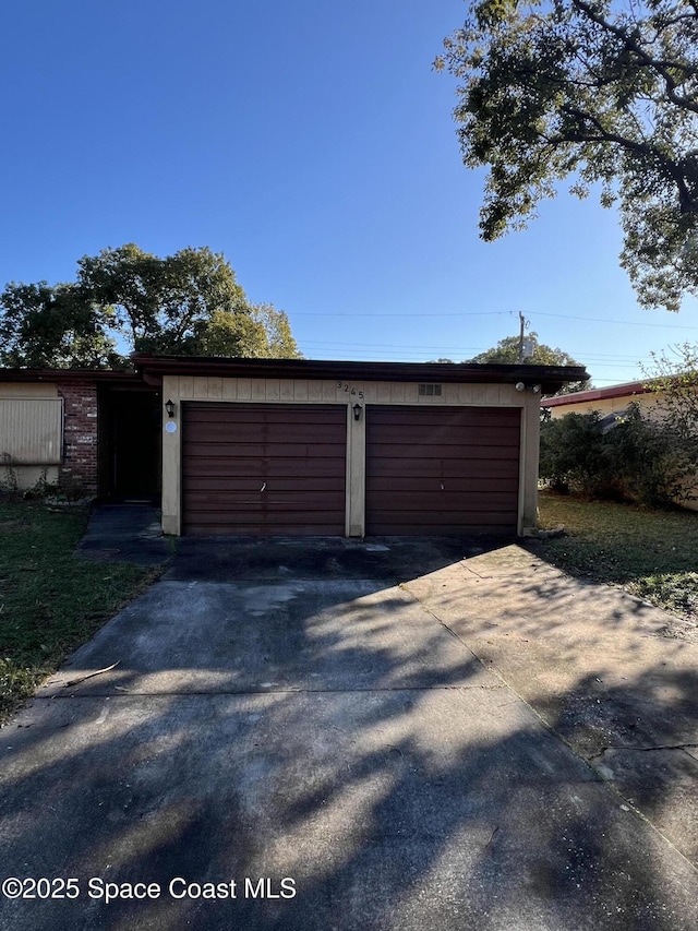 view of garage