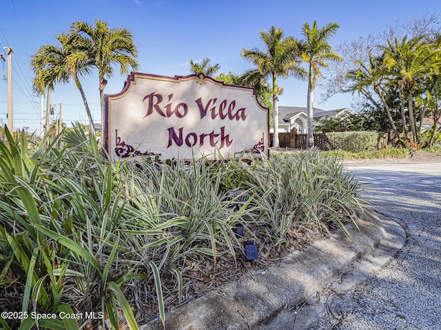 view of community sign