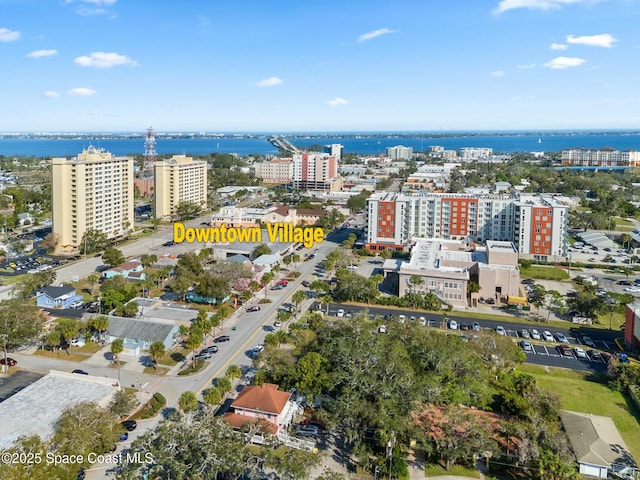 drone / aerial view featuring a city view