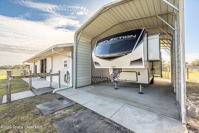 view of patio with a carport