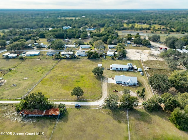 drone / aerial view featuring a rural view