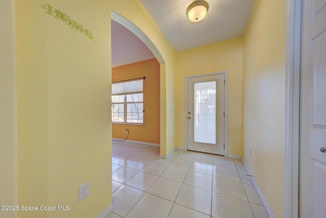 view of tiled foyer entrance