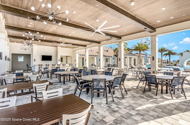 view of patio / terrace with ceiling fan