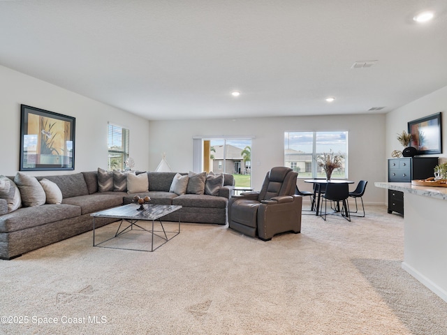 view of carpeted living room