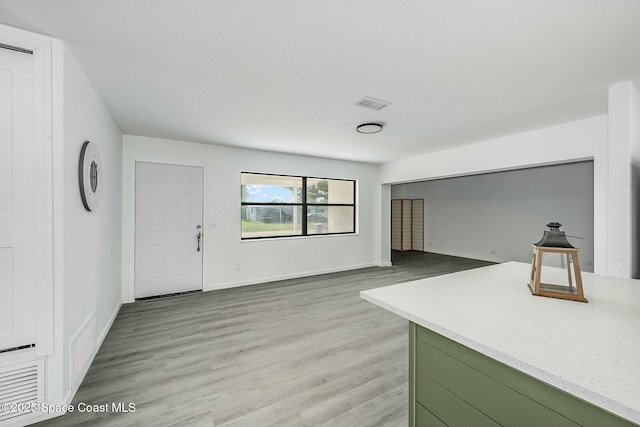 living room with light wood-type flooring