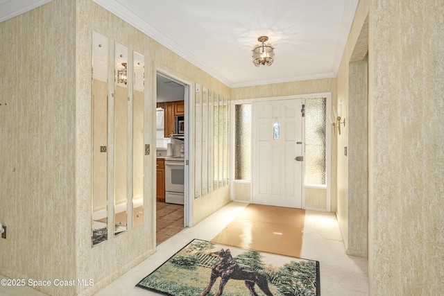 entryway with ornamental molding