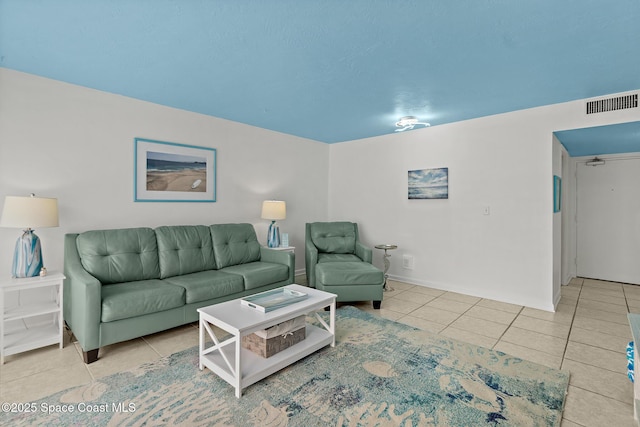 view of tiled living room