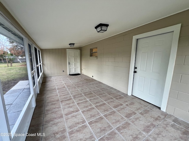 view of unfurnished sunroom