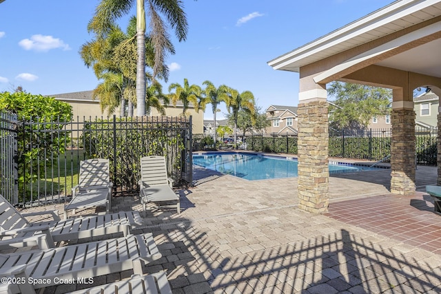 view of pool with a patio