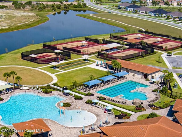 7690 Kerrington Dr, Melbourne, FL 32940 - view of pool with a water view