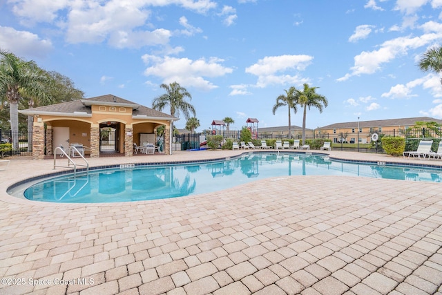 view of pool with a patio