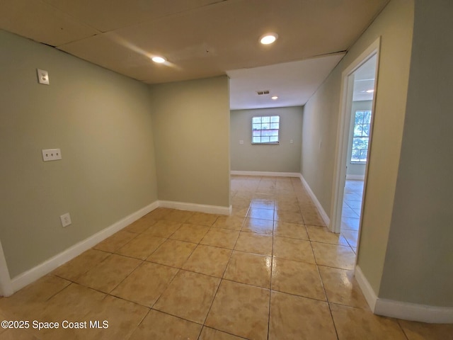 view of tiled spare room