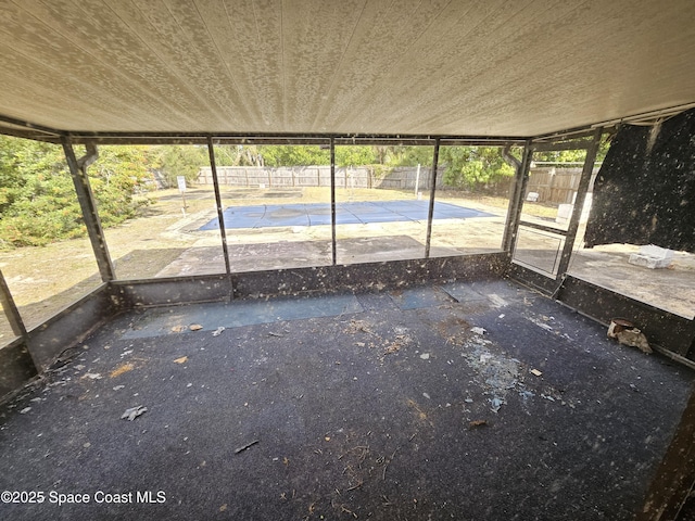 view of unfurnished sunroom