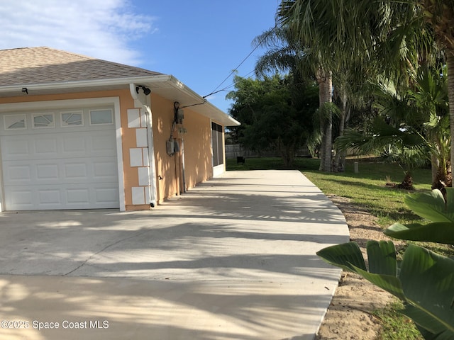 view of home's exterior featuring a garage