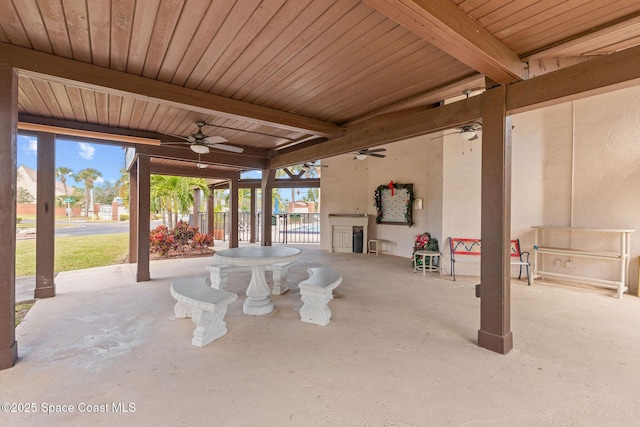 view of patio / terrace with ceiling fan