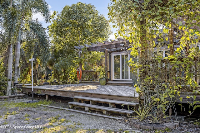 wooden deck with a pergola