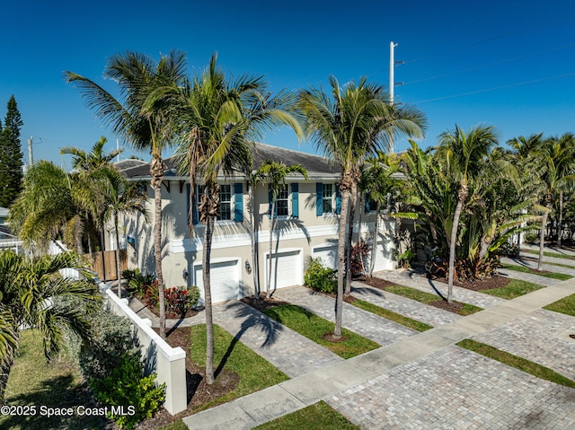 view of front of house with a garage