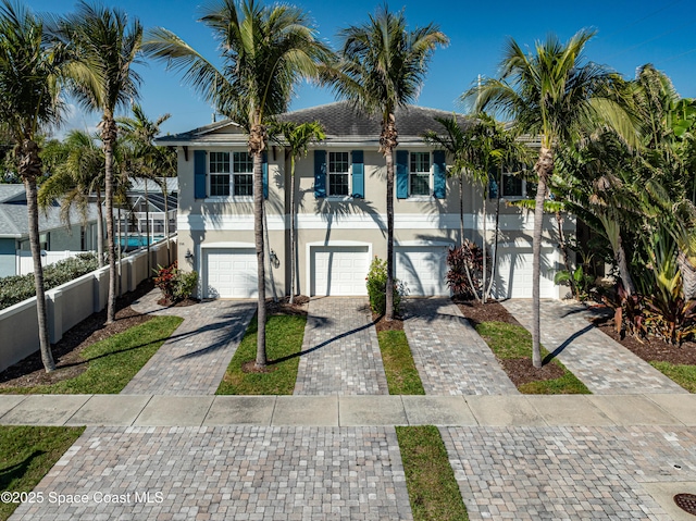 view of front of house with a garage