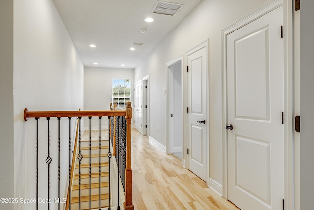 hallway featuring light wood-type flooring