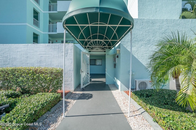 property entrance with ac unit