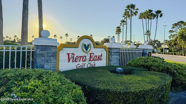 view of community sign