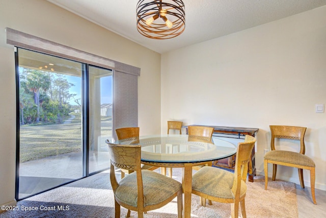 view of dining space