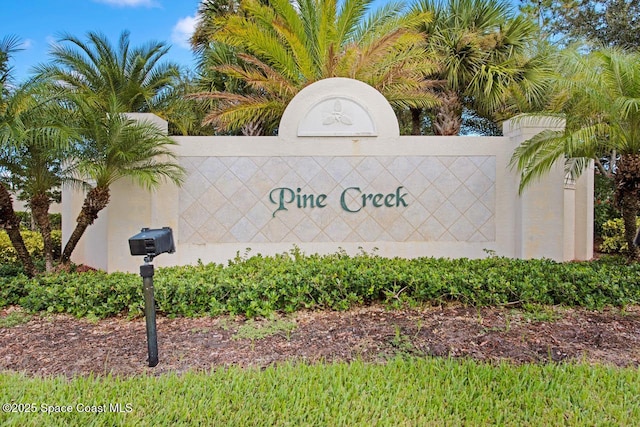 view of community sign