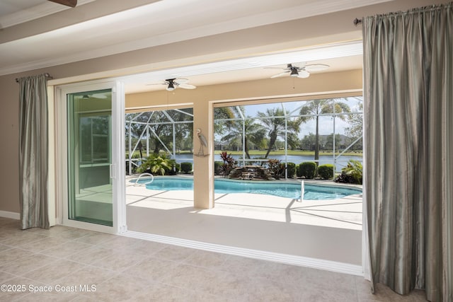 3489 Ahern Pl, Melbourne, FL 32940 - pool with ceiling fan