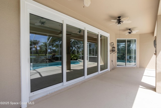 3489 Ahern Pl, Melbourne, FL 32940 - view of patio featuring an outdoor pool and ceiling fan