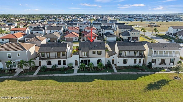 drone / aerial view with a residential view