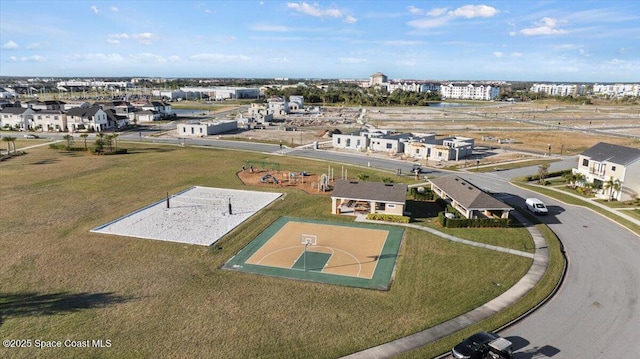 aerial view with a residential view