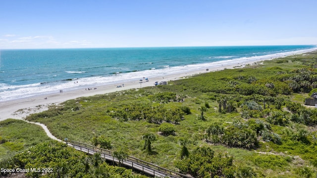 property view of water with a beach view