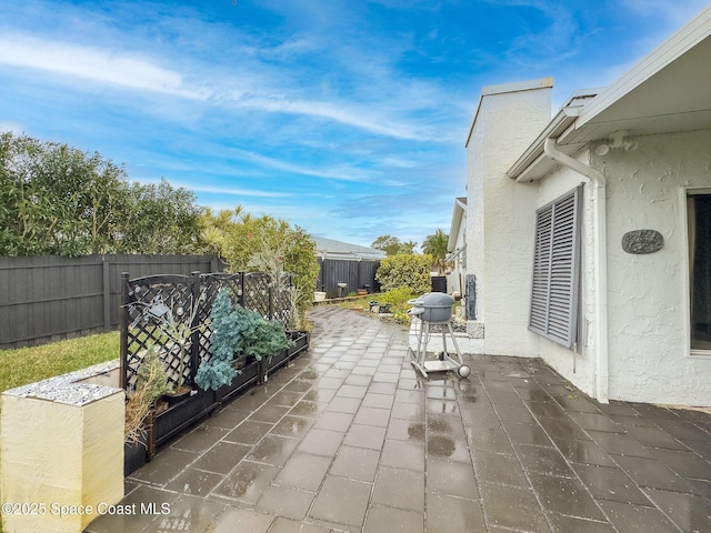 view of patio / terrace with a grill