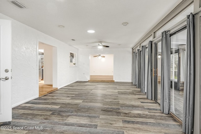 hall with dark hardwood / wood-style floors