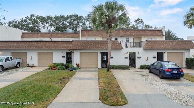 view of property featuring a garage