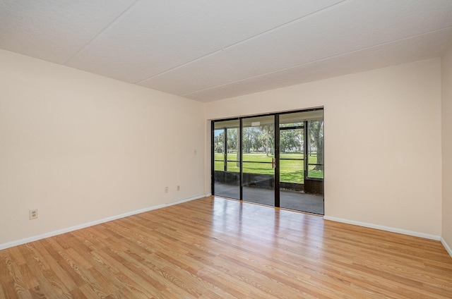 spare room featuring light hardwood / wood-style flooring