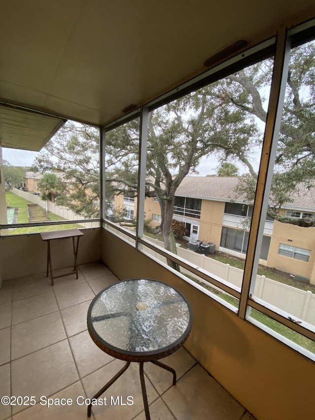 view of unfurnished sunroom