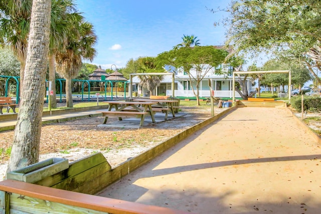 view of property's community with a gazebo