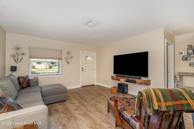 living room featuring hardwood / wood-style floors