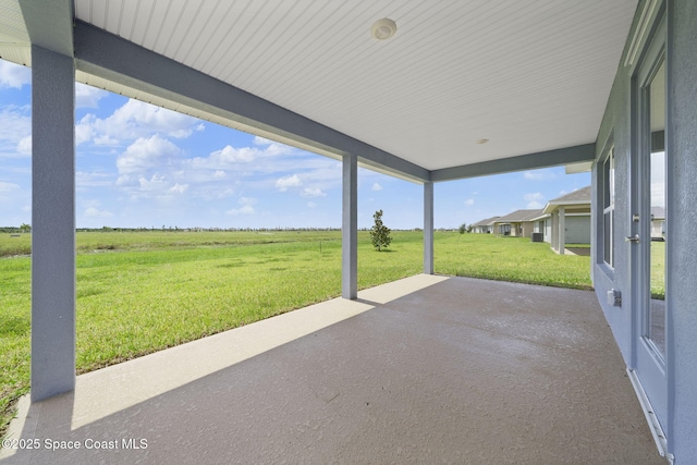 view of patio featuring a rural view