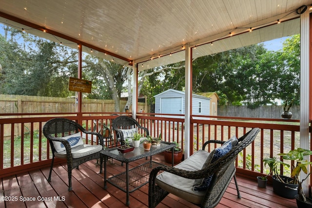 sunroom / solarium with wooden ceiling