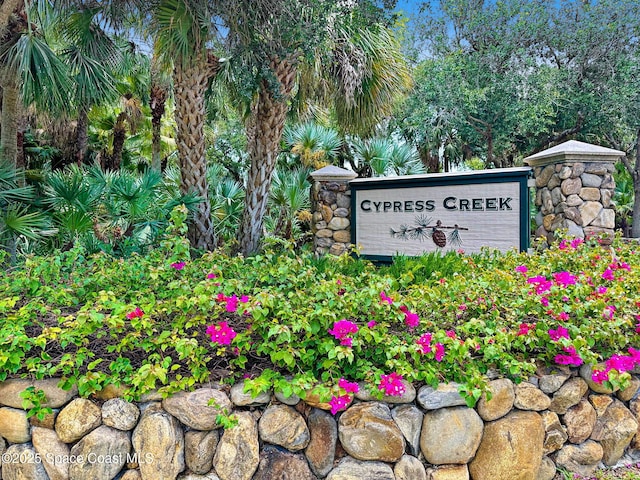 view of community sign