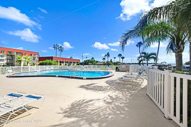 view of pool with a patio