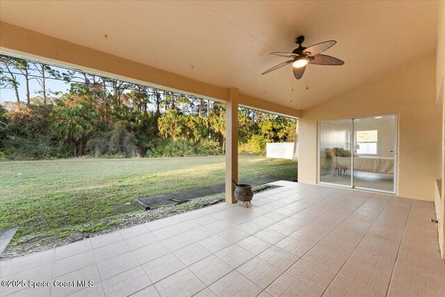 view of patio with ceiling fan