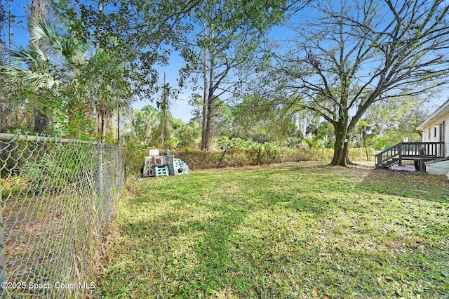 view of yard with fence