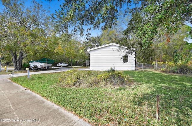 view of yard with fence