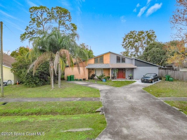 view of front of home with a front yard