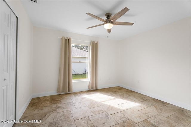 empty room with ceiling fan