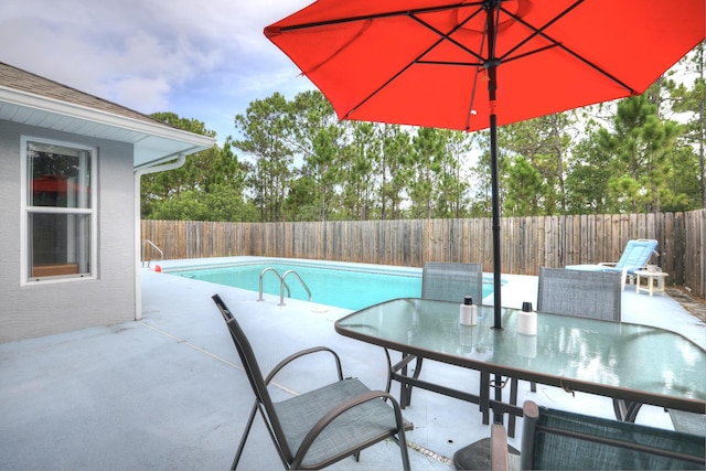 view of pool featuring a patio